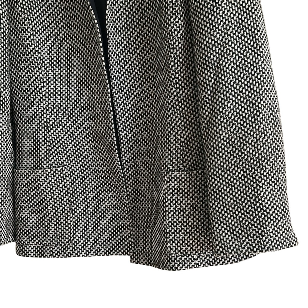Tahari Black White Check Open Front Lined Blazer Size 14 - Picture 9 of 14